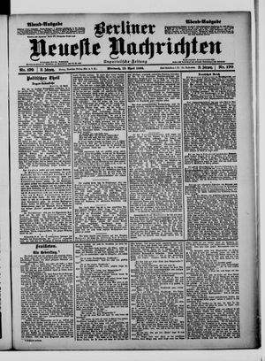 Berliner neueste Nachrichten on Apr 12, 1899