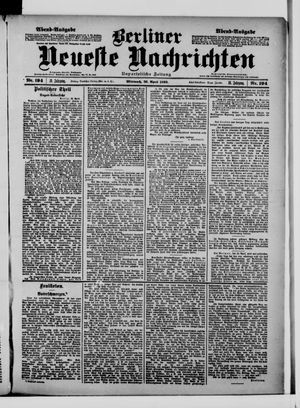 Berliner neueste Nachrichten vom 26.04.1899