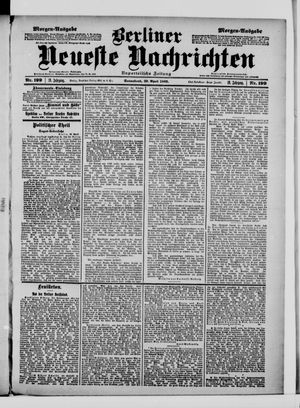 Berliner neueste Nachrichten vom 29.04.1899