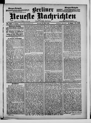 Berliner neueste Nachrichten vom 28.05.1899