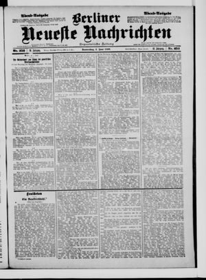 Berliner neueste Nachrichten vom 01.06.1899