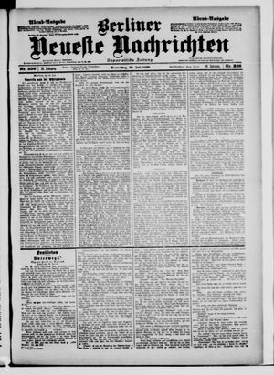 Berliner Neueste Nachrichten vom 20.07.1899