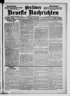 Berliner neueste Nachrichten vom 03.08.1899