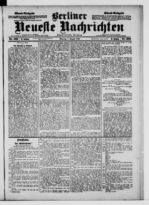 Berliner Neueste Nachrichten vom 07.08.1899
