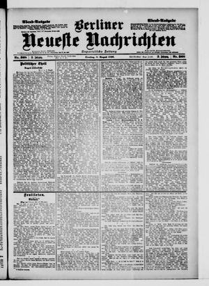 Berliner Neueste Nachrichten on Aug 8, 1899