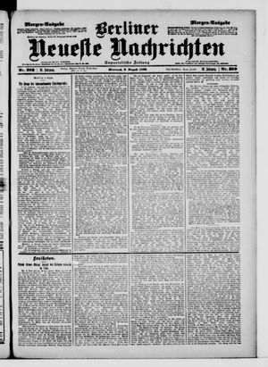 Berliner neueste Nachrichten vom 09.08.1899