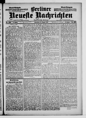 Berliner Neueste Nachrichten vom 12.08.1899