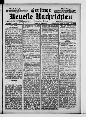 Berliner neueste Nachrichten vom 21.08.1899