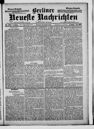 Berliner neueste Nachrichten vom 26.08.1899