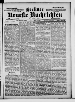 Berliner neueste Nachrichten vom 27.08.1899