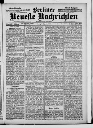 Berliner Neueste Nachrichten vom 05.09.1899