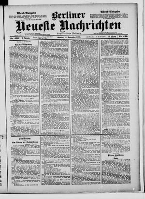 Berliner neueste Nachrichten vom 11.09.1899
