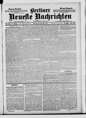 Berliner Neueste Nachrichten vom 20.09.1899