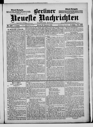 Berliner neueste Nachrichten vom 25.09.1899