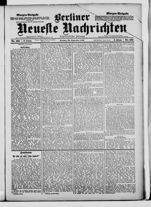Berliner neueste Nachrichten vom 26.09.1899