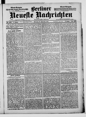 Berliner Neueste Nachrichten vom 27.09.1899