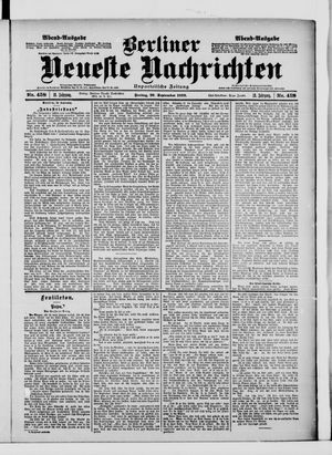 Berliner Neueste Nachrichten on Sep 29, 1899