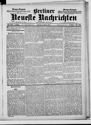 Berliner neueste Nachrichten vom 08.10.1899