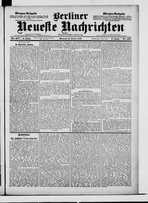 Berliner Neueste Nachrichten vom 11.10.1899