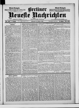 Berliner neueste Nachrichten vom 11.10.1899