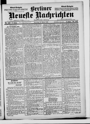 Berliner Neueste Nachrichten on Oct 12, 1899