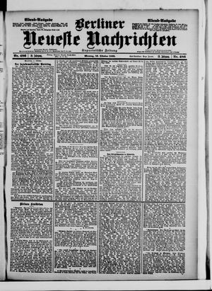 Berliner neueste Nachrichten vom 16.10.1899