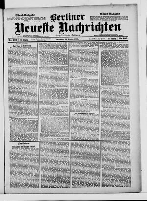 Berliner neueste Nachrichten vom 18.10.1899