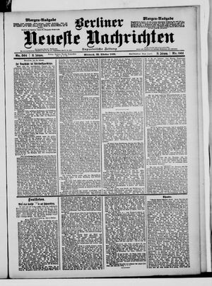 Berliner neueste Nachrichten vom 25.10.1899