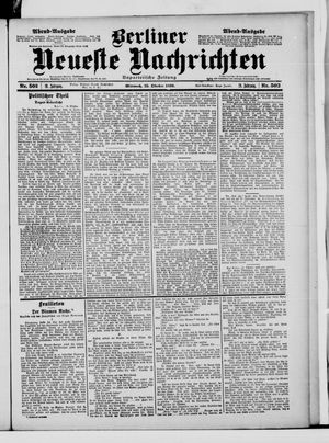 Berliner neueste Nachrichten vom 25.10.1899