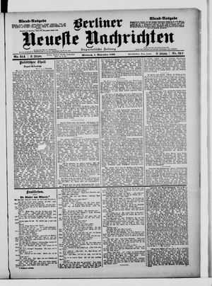 Berliner neueste Nachrichten vom 01.11.1899
