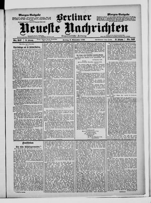 Berliner neueste Nachrichten vom 03.11.1899