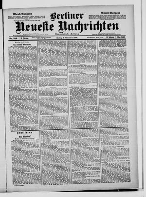 Berliner neueste Nachrichten vom 03.11.1899