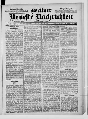 Berliner neueste Nachrichten vom 08.11.1899