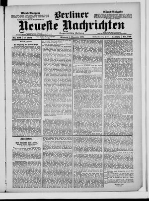 Berliner neueste Nachrichten vom 08.11.1899