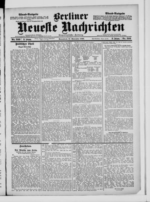 Berliner neueste Nachrichten vom 11.11.1899
