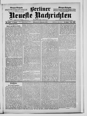 Berliner neueste Nachrichten vom 15.11.1899