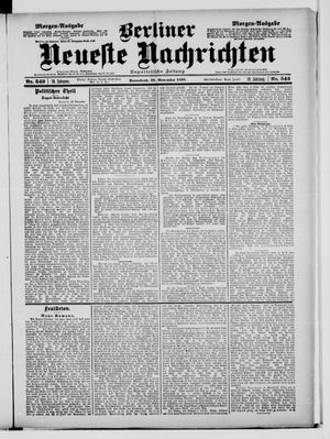 Berliner neueste Nachrichten vom 18.11.1899