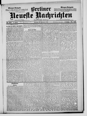 Berliner neueste Nachrichten vom 19.11.1899