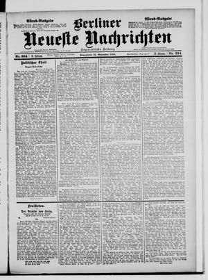 Berliner neueste Nachrichten vom 25.11.1899