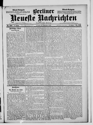 Berliner neueste Nachrichten vom 28.11.1899