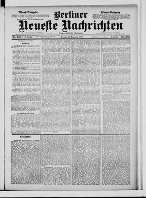 Berliner neueste Nachrichten vom 11.12.1899