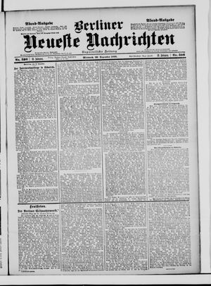 Berliner neueste Nachrichten vom 20.12.1899
