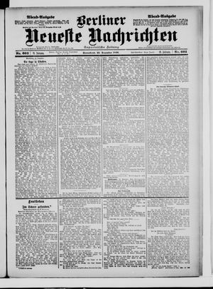 Berliner neueste Nachrichten on Dec 23, 1899