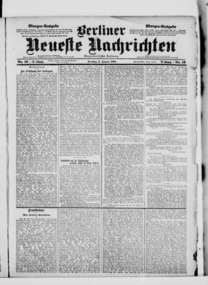 Berliner Neueste Nachrichten vom 09.01.1900