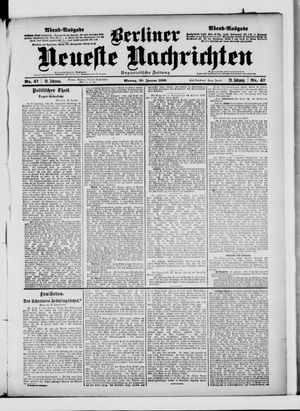 Berliner Neueste Nachrichten vom 29.01.1900