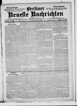 Berliner Neueste Nachrichten vom 08.02.1900