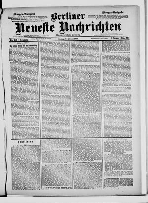 Berliner Neueste Nachrichten vom 09.02.1900