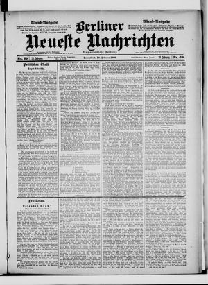 Berliner Neueste Nachrichten on Feb 10, 1900