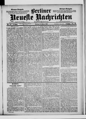 Berliner Neueste Nachrichten vom 11.02.1900