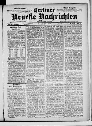 Berliner Neueste Nachrichten vom 12.02.1900